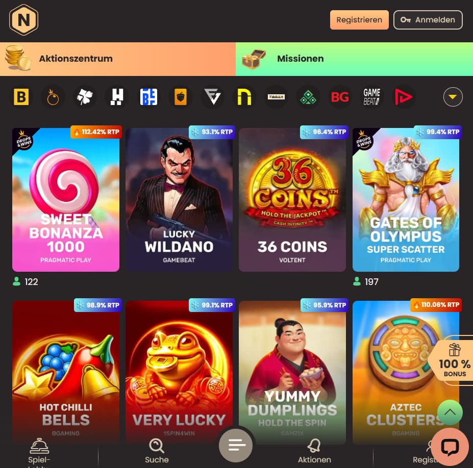 Spielautomat in der National Casino Mobile App 